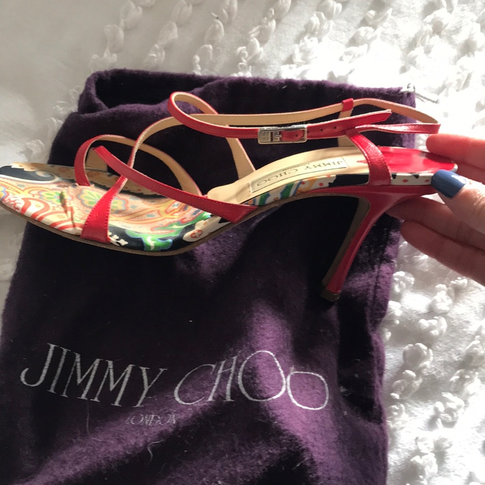 Jimmy Choo super cute red leather sandals!